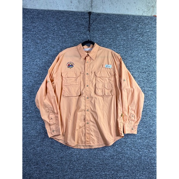 World Wide Sportsman Other - World Wide Sportsman Mens XL Fishing Shirt Florida Sea Base Orange Long Sleeve